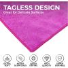 The Rag Company – All-Purpose Microfiber Terry Cleaning Towels – Commercial Grade, Highly Absorbent, Lint-Free, Streak-Free, Kitchens, Bathrooms, Offices, 300gsm, 16in x 16in, Lavender (12-Pack)