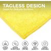 The Rag Company – All-Purpose Microfiber Terry Cleaning Towels – Commercial Grade, Highly Absorbent, Lint-Free, Streak-Free, Kitchens, Bathrooms, Offices, 300gsm, 16in x 16in, Pink (12-Pack)(Yellow)