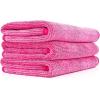 The Rag Company – Premium FTW Microfiber Cleaning Towels for Glass, Windows, Mirrors, Polished Surfaces – Streak-Free, Scratchless, 16″ x16”, Orange, 3-Pack(Pink)