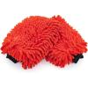 The Rag Company – Premium Chenille Microfiber Knobby Wash Mitts – Perfect for Car Washing and Detailing; Scratch-Free, Lint-Free, Double-Sided, Plush, and Absorbent; Lime Green + Blue (2-Pack)(Red)