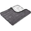 The Rag Company Gauntlet Car Drying Towel – 70/30 Korean Microfiber, Dries Faster Without Scratching, 900gsm, 15×24 inches, Ice Grey/Grey, 2-Pack(30in x 36in)