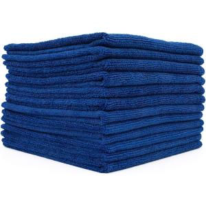 The Rag Company – All-Purpose Microfiber Terry Cleaning Towels – Commercial Grade, Highly Absorbent, Lint-Free, Streak-Free, Kitchens, Bathrooms, Offices, 300gsm, 16in x 16in, Pink (12-Pack)(Royal Blue)