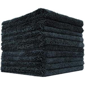 The Rag Company – Creature Edgeless Auto Detailing Towels (10-Pack) Professional 70/30 Blend, Dual-Pile Plush Microfiber, Buffing & Polishing, 420gsm, 16in x 16in, Lime Green(Black)