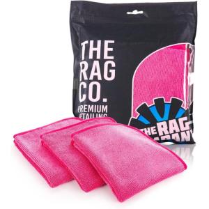 The Rag Company – Premium FTW Microfiber Cleaning Towels for Glass, Windows, Mirrors, Polished Surfaces – Streak-Free, Scratchless, 16″ x16”, Orange, 3-Pack(Pink)