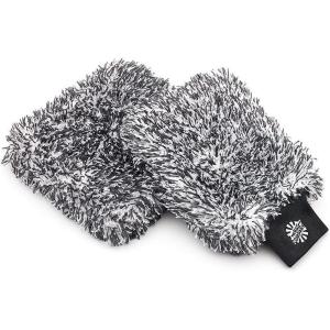 The Rag Company – The Cyclone Ultra Wash Mitt 8in x 9in and Cyclone Ultra Wash Pad 10in x 10in – 70/30 Blend Korean Microfiber, Foam Padding, Scratch-Free, Lint-Free, Black (2-Pack)