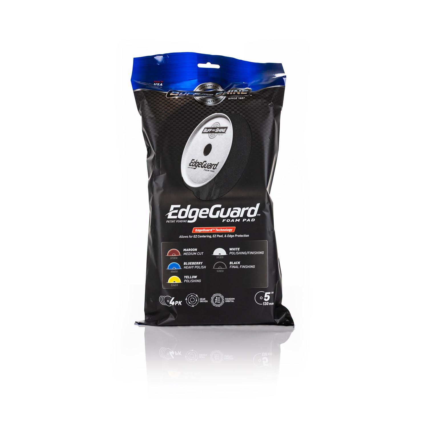 imageBuff and Shine EdgeGuard Foam Buffing Pads Maroon 5quot Medium Cut Pad Pack of 2Black Final Finish