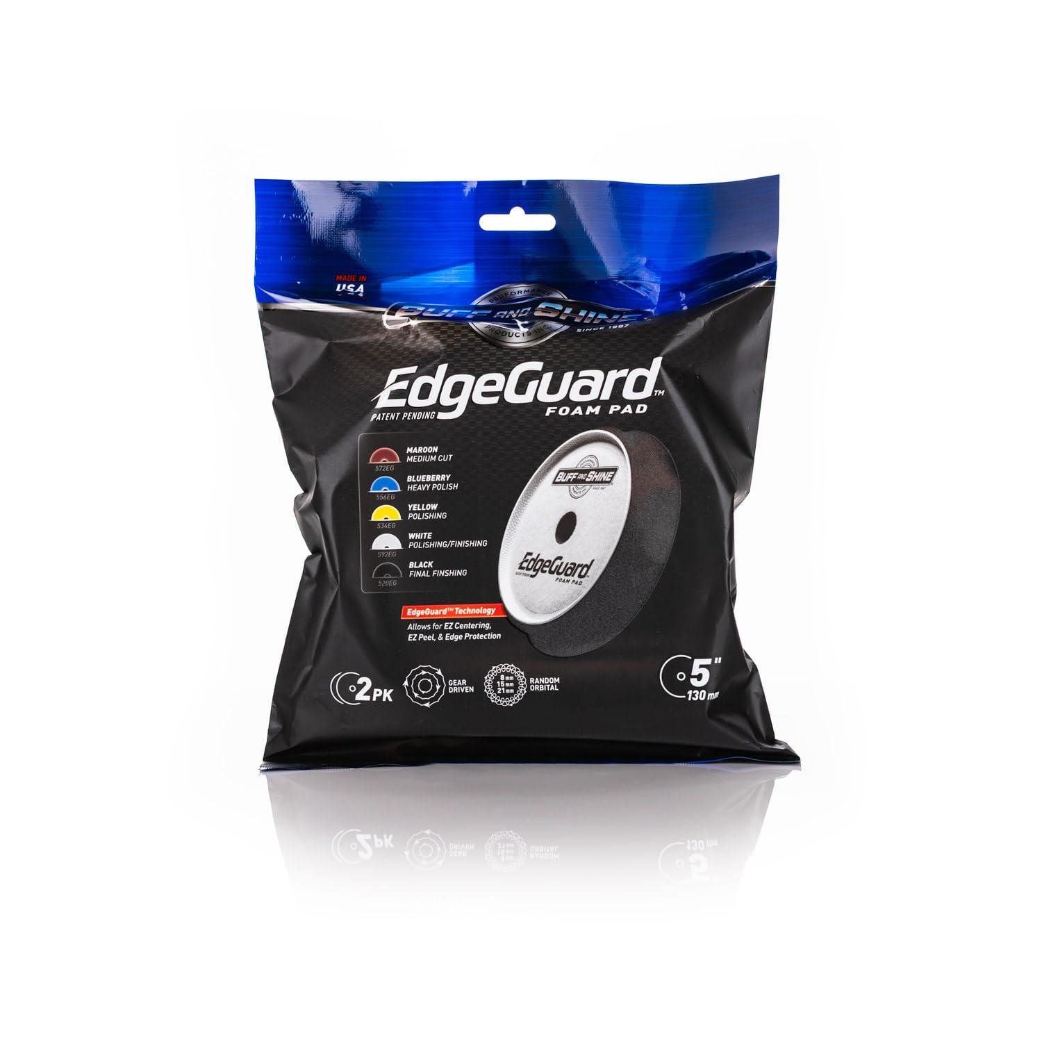 imageBuff and Shine EdgeGuard Foam Buffing Pads Maroon 5quot Medium Cut Pad Pack of 2Black Final Finish