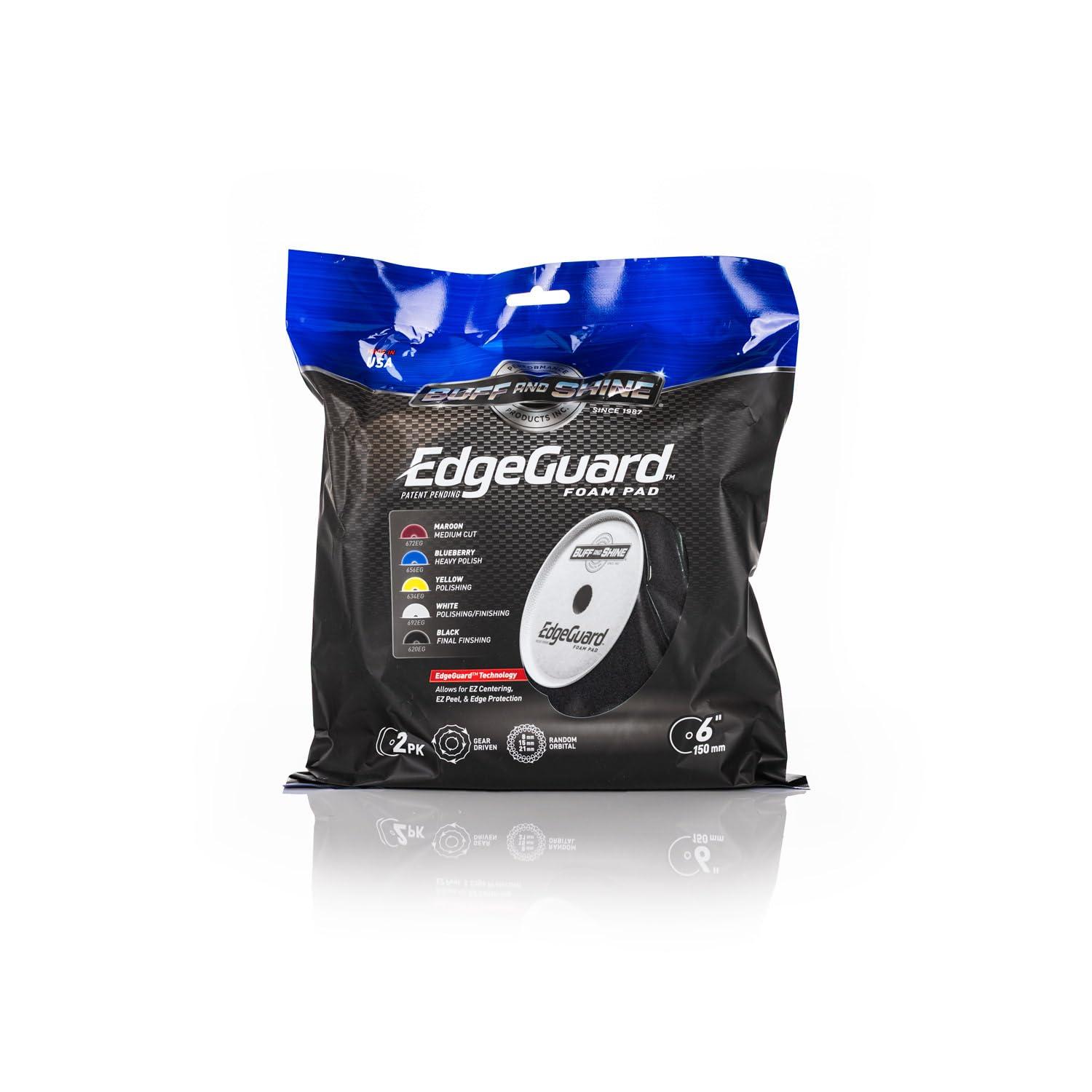 imageBuff and Shine EdgeGuard Foam Buffing Pads Maroon 5quot Medium Cut Pad Pack of 2Black Final Finish