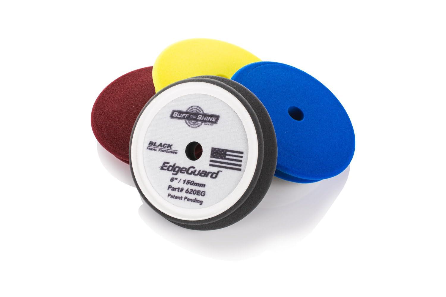 imageBuff and Shine EdgeGuard Foam Buffing Pads Maroon 5quot Medium Cut Pad Pack of 2Multicolor Mix of Grades