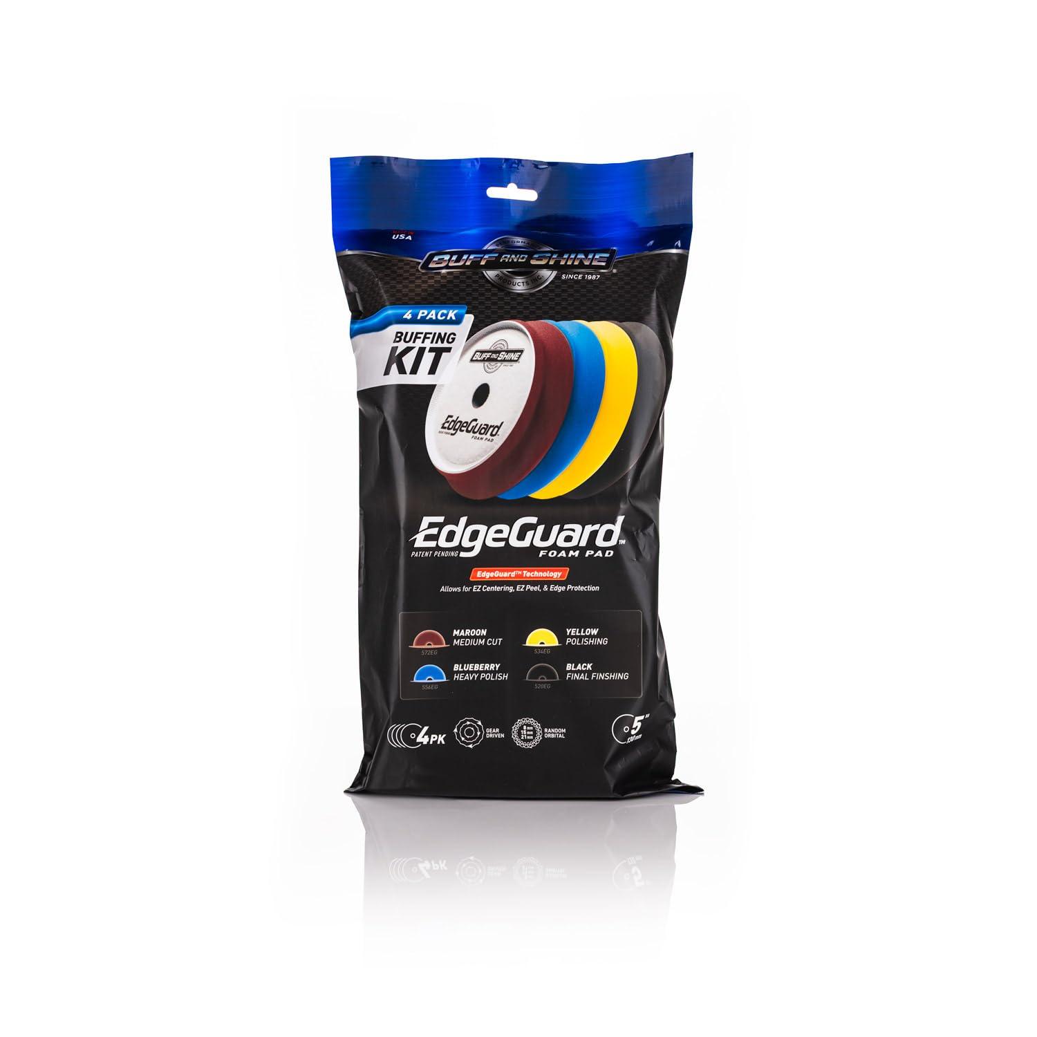 imageBuff and Shine EdgeGuard Foam Buffing Pads Maroon 5quot Medium Cut Pad Pack of 2Multicolor Mix of Grades