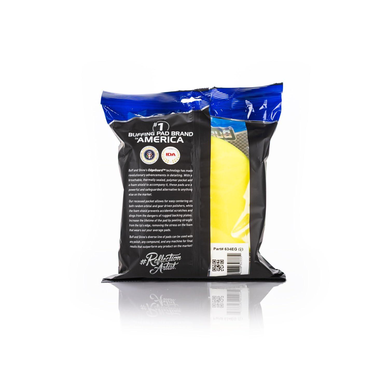 imageBuff and Shine EdgeGuard Foam Buffing Pads Maroon 5quot Medium Cut Pad Pack of 2Yellow Polishing