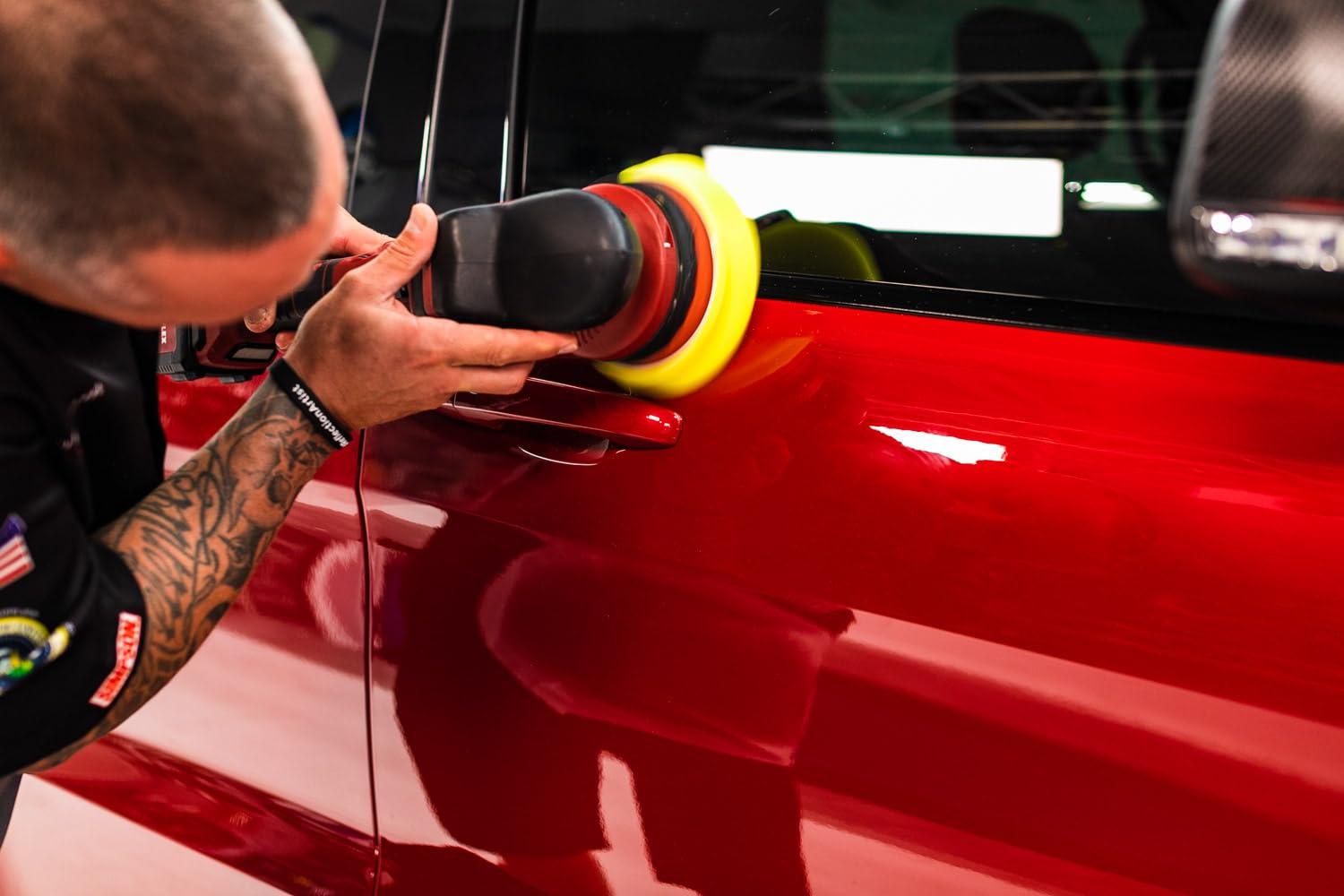 imageBuff and Shine EdgeGuard Foam Buffing Pads Maroon 5quot Medium Cut Pad Pack of 2Yellow Polishing