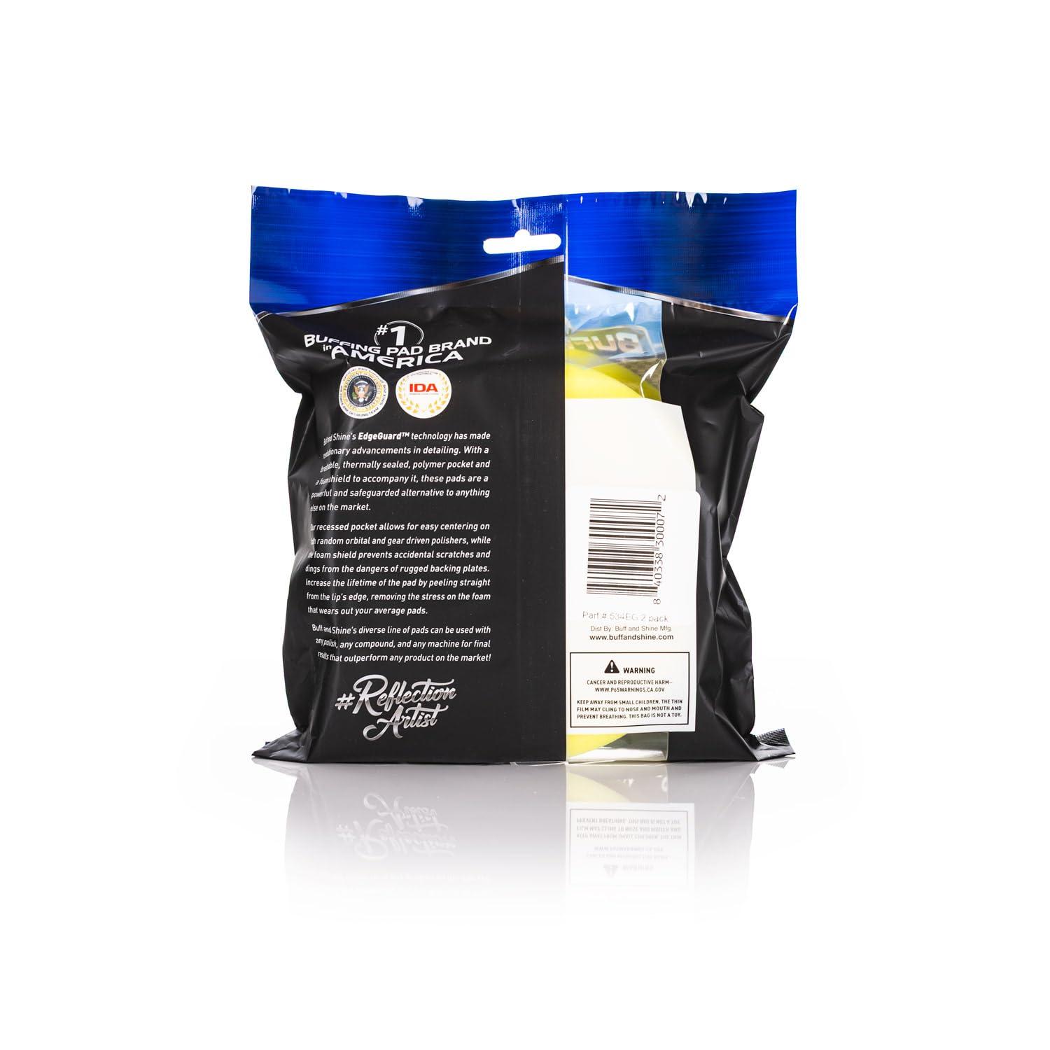 imageBuff and Shine EdgeGuard Foam Buffing Pads Maroon 5quot Medium Cut Pad Pack of 2Yellow Polishing