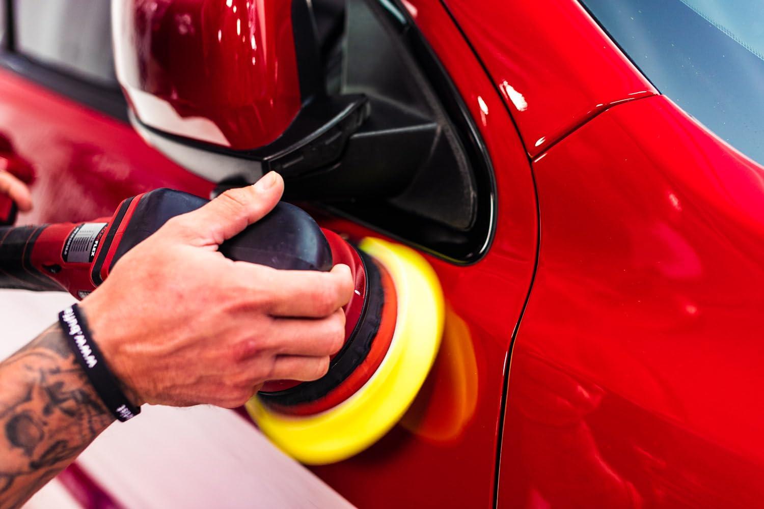 imageBuff and Shine EdgeGuard Foam Buffing Pads Maroon 5quot Medium Cut Pad Pack of 2Yellow Polishing