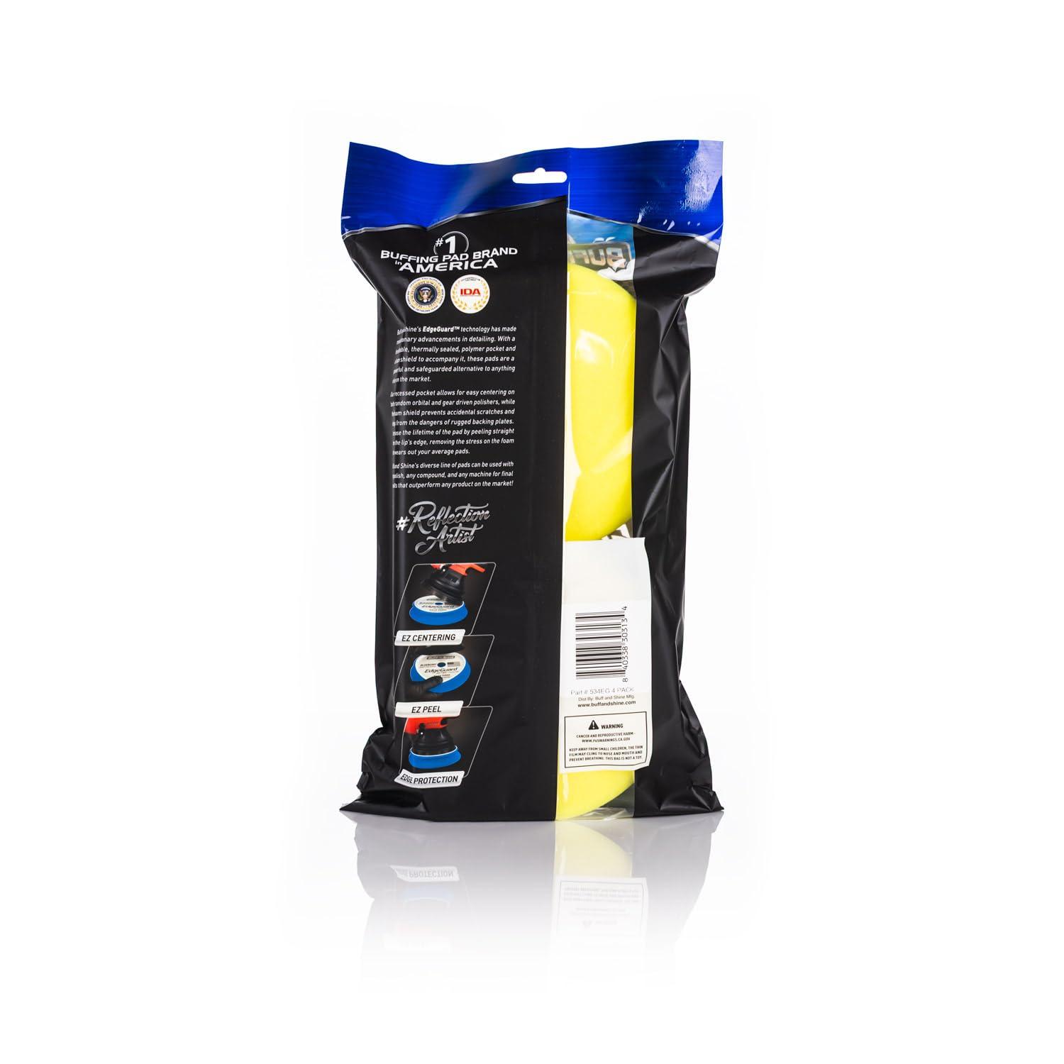 imageBuff and Shine EdgeGuard Foam Buffing Pads Maroon 5quot Medium Cut Pad Pack of 2Yellow Polishing