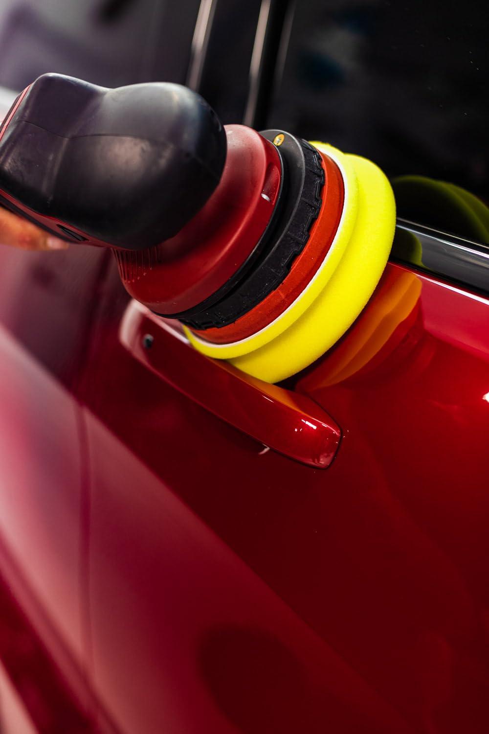 imageBuff and Shine EdgeGuard Foam Buffing Pads Maroon 5quot Medium Cut Pad Pack of 2Yellow Polishing