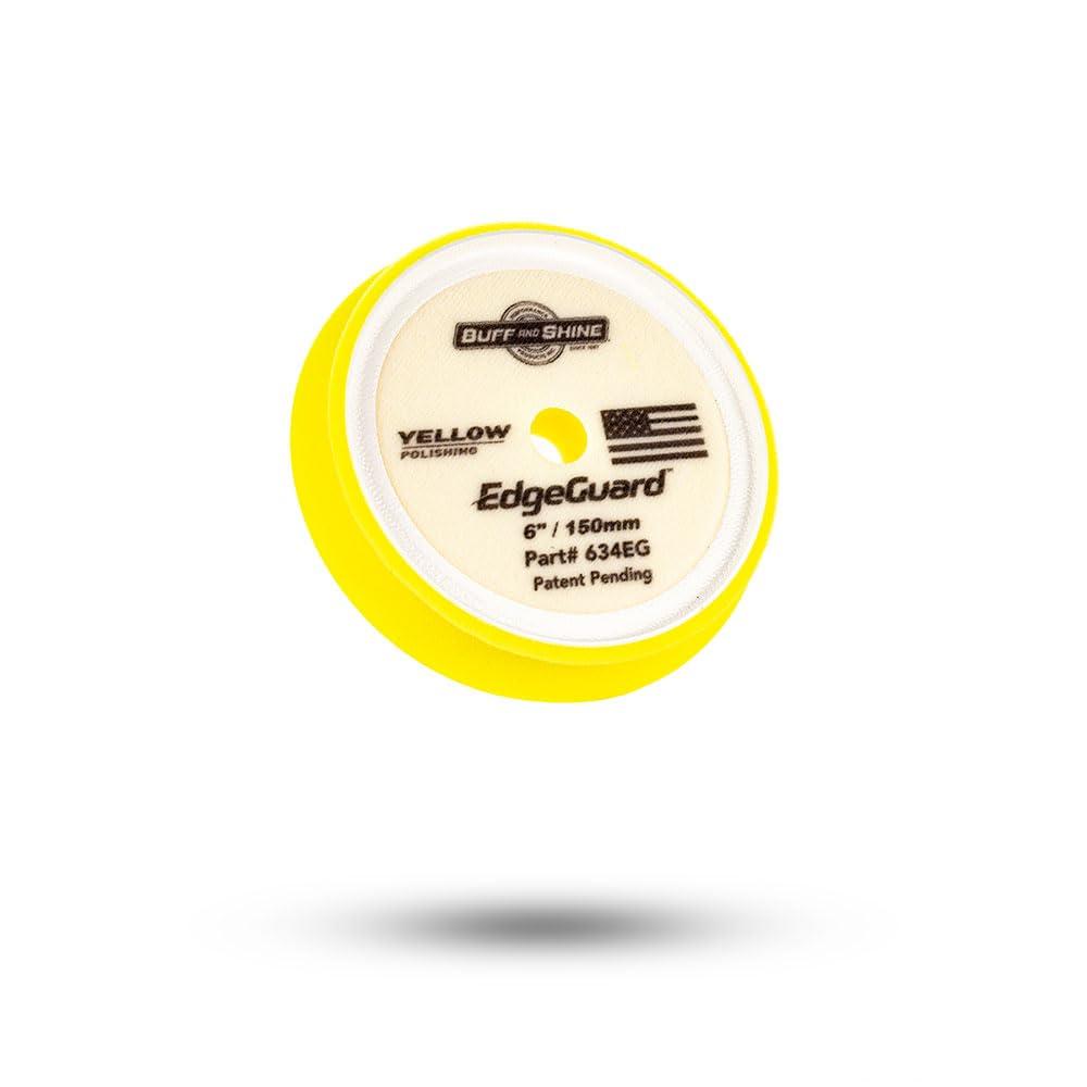 imageBuff and Shine EdgeGuard Foam Buffing Pads Maroon 5quot Medium Cut Pad Pack of 2Yellow Polishing