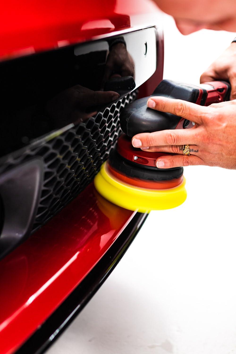 imageBuff and Shine EdgeGuard Foam Buffing Pads Maroon 5quot Medium Cut Pad Pack of 2Yellow Polishing