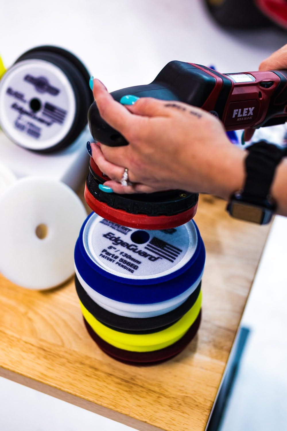 imageBuff and Shine EdgeGuard Foam Buffing Pads Maroon 5quot Medium Cut Pad Pack of 2Yellow Polishing