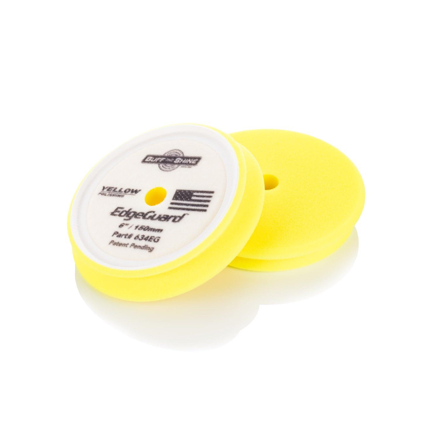 imageBuff and Shine EdgeGuard Foam Buffing Pads Maroon 5quot Medium Cut Pad Pack of 2Yellow Polishing