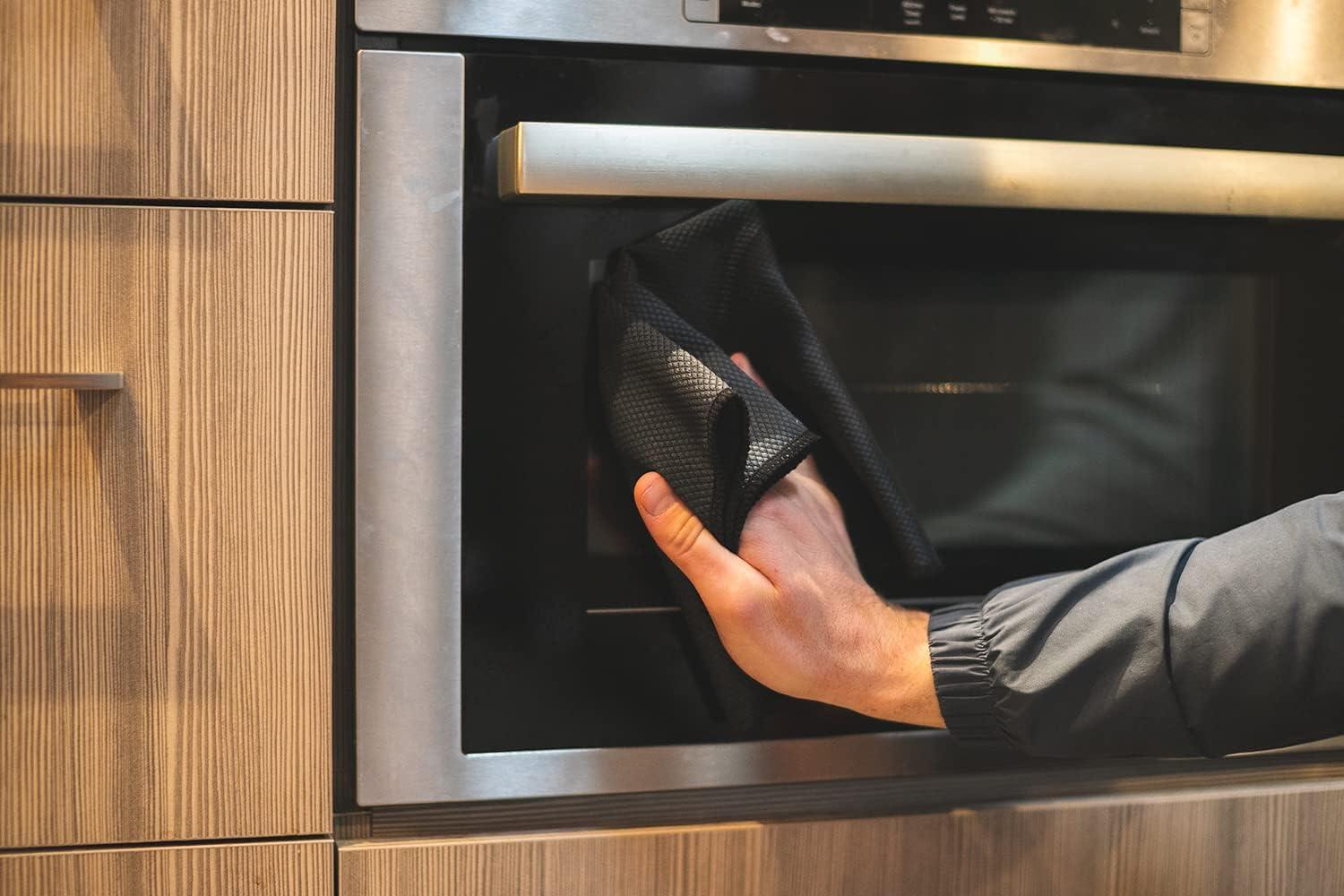 imageThe Rag Company Diamond Weave Glass ampamp Window Detailing Towels to Polish Mirrors ampamp Chrome Snakeskin Like Texture LintFree StreakFree 280gsm 16in x 16in Black 5PackBlack