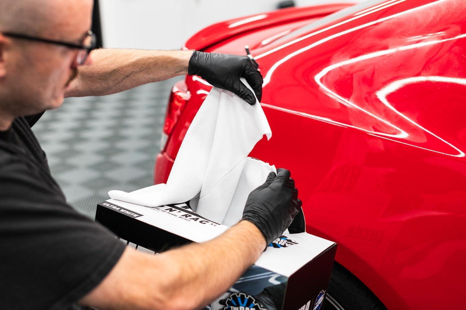 imageThe Rag Company Rip N Rag MultiPurpose Reusable Microfiber Towels for Home Office Garage RV and More 80 Count Roll Premium 7030 Blend 200gsmWhite