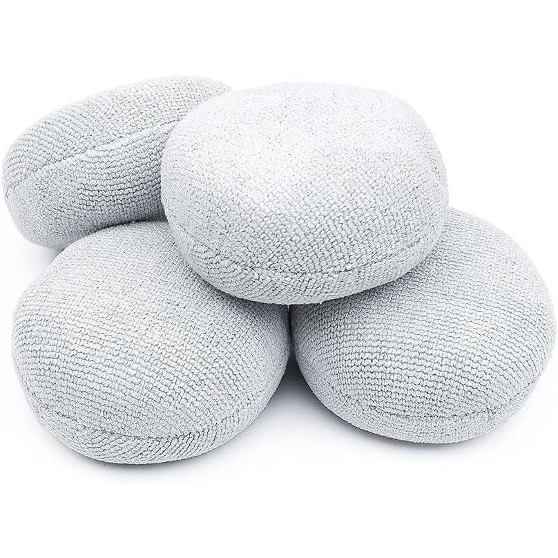 imageThe Rag Company  Pearl Puck NO SOAK Applicator  Ergonomic Ceramic Coating Applicator Pearl Weave Microfiber Exterior Patented Plastic Barrier to Prevent Over Absorption Ice Grey 4Pack