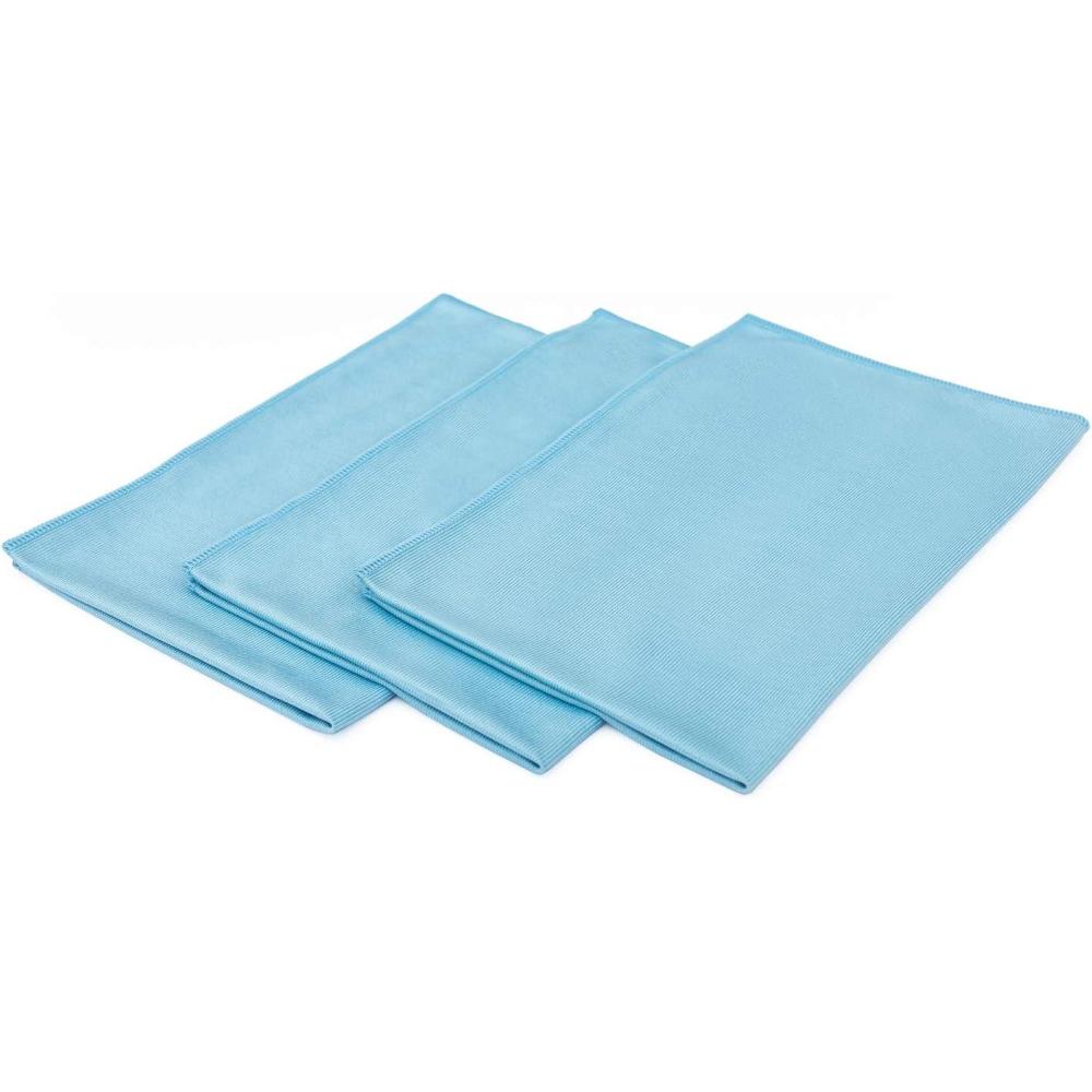 imageThe Rag Company  Premium Window Glass Mirror ampamp Chrome Detailing Towels  Professional Korean 7030 Microfiber Blend LintFree StreakFree 350gsm 16in x 16in Light Blue 5Pack16in x 24in