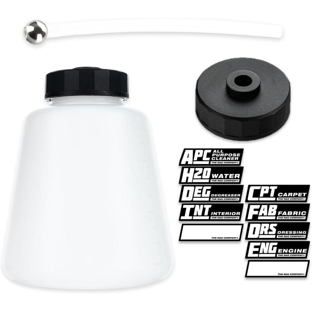 imageThe Rag Company  ULTRA Air Tool Bottle Kit  HighImpact ReplacementStorage Bottle Lid with Seal Weighted Silicone Pickup Tube and 10 Bottle Label Stickers for Contents