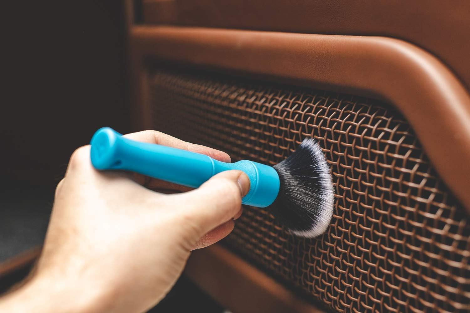 imageDetail Factory Synthetic Detailing Brush UltraSoft Bristles Comfortable Grip and ScratchFree Cleaning for Exterior Interior Emblems Badges and InstrumentGuage Panels Red LongBlue