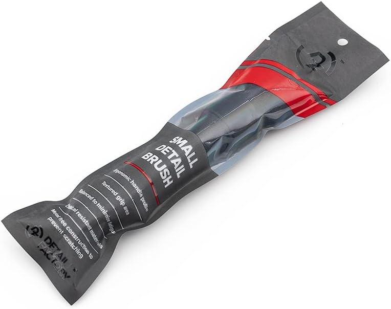 imageDetail Factory Synthetic Detailing Brush UltraSoft Bristles Comfortable Grip and ScratchFree Cleaning for Exterior Interior Emblems Badges and InstrumentGuage Panels Red LongBlack