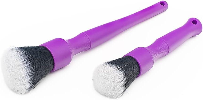 imageDetail Factory Synthetic Detailing Brush UltraSoft Bristles Comfortable Grip and ScratchFree Cleaning for Exterior Interior Emblems Badges and InstrumentGuage Panels Red LongPurple