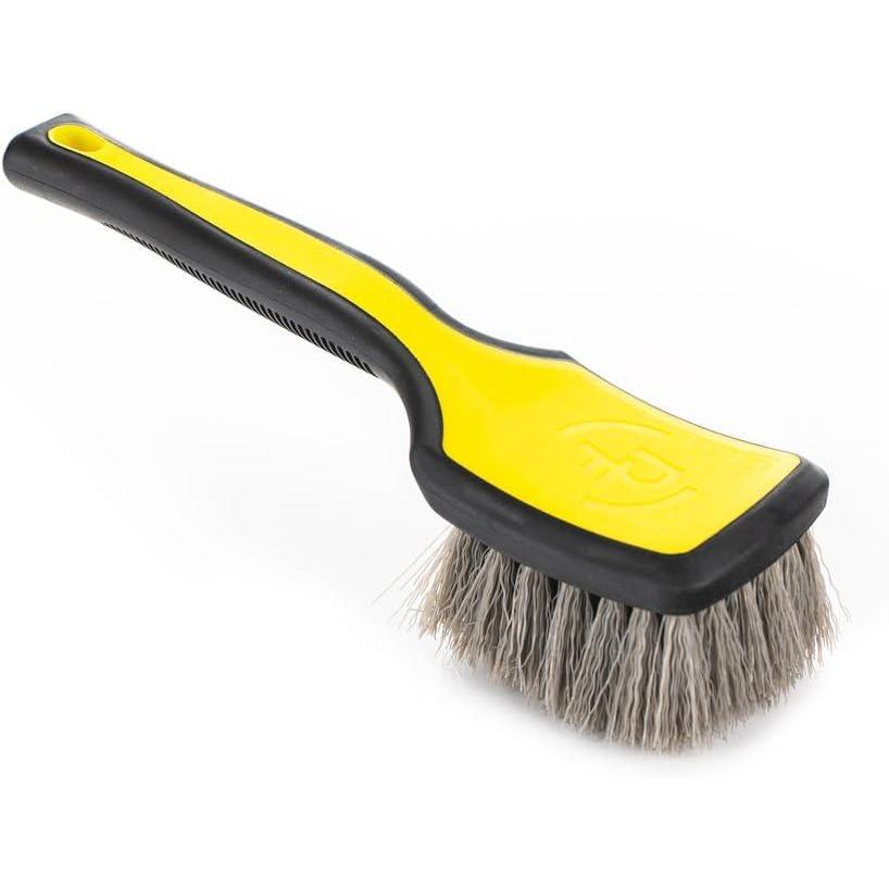 imageDetail Factory  ProGrip Tire Brush  Ergonomic ProGrip Handle Stiff Synthetic Bristles Ergonomic Design Clean Your Tires with Ease  GreyLive Wire