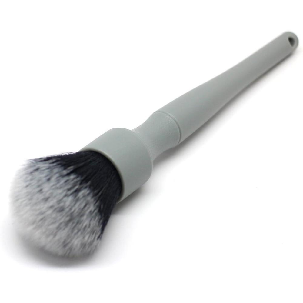 imageDetail Factory Synthetic Detailing Brush UltraSoft Bristles Comfortable Grip and ScratchFree Cleaning for Exterior Interior Emblems Badges and InstrumentGuage Panels Red LongGray