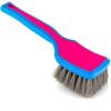 Detail Factory – ProGrip Tire Brush – Ergonomic ProGrip Handle, Stiff Synthetic Bristles, Ergonomic Design, Clean Your Tires with Ease – Grey(Pink/Blue)