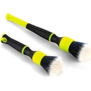 Detail Factory – TriGrip Ultra-Soft Detailing Brush Set – Scratch-Free Cleaning for Exterior, Interior Panels, Emblems, Badges, Gauges, Infotainment Screen – Black(Black/Lime)