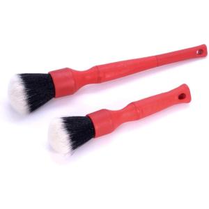 Detail Factory – TriGrip Ultra-Soft Detailing Brush Set – Scratch-Free Cleaning for Exterior, Interior Panels, Emblems, Badges, Gauges, Infotainment Screen – Black(Red)