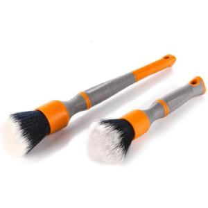 Detail Factory – TriGrip Ultra-Soft Detailing Brush Set – Scratch-Free Cleaning for Exterior, Interior Panels, Emblems, Badges, Gauges, Infotainment Screen – Black(Orange)