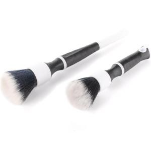 Detail Factory – TriGrip Ultra-Soft Detailing Brush Set – Scratch-Free Cleaning for Exterior, Interior Panels, Emblems, Badges, Gauges, Infotainment Screen – Black(White)