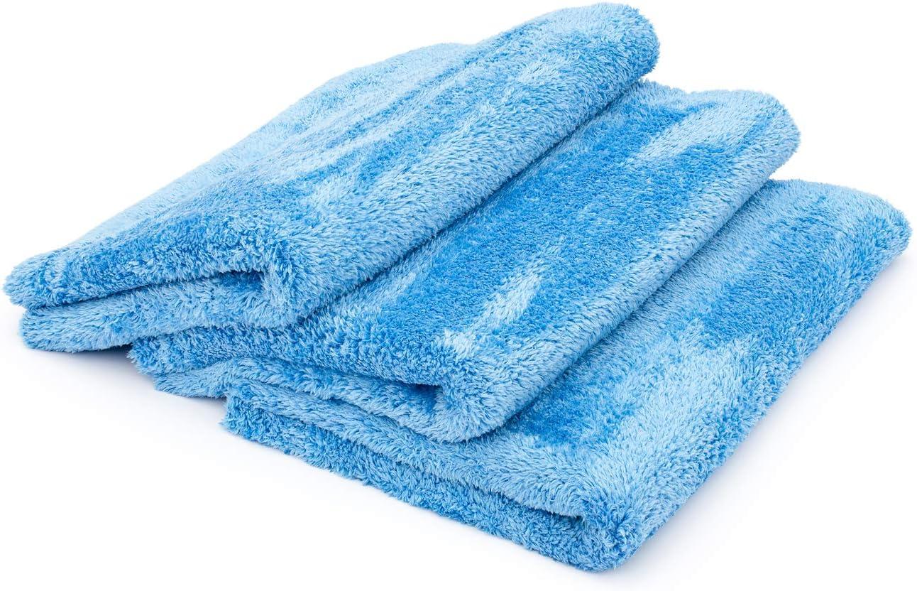 imageThe Rag Company Eagle Edgeless 500 4Pack Professional Korean 7030 Blend Super Plush Microfiber Detailing Towels 500GSM 16in x 16in RedBlue