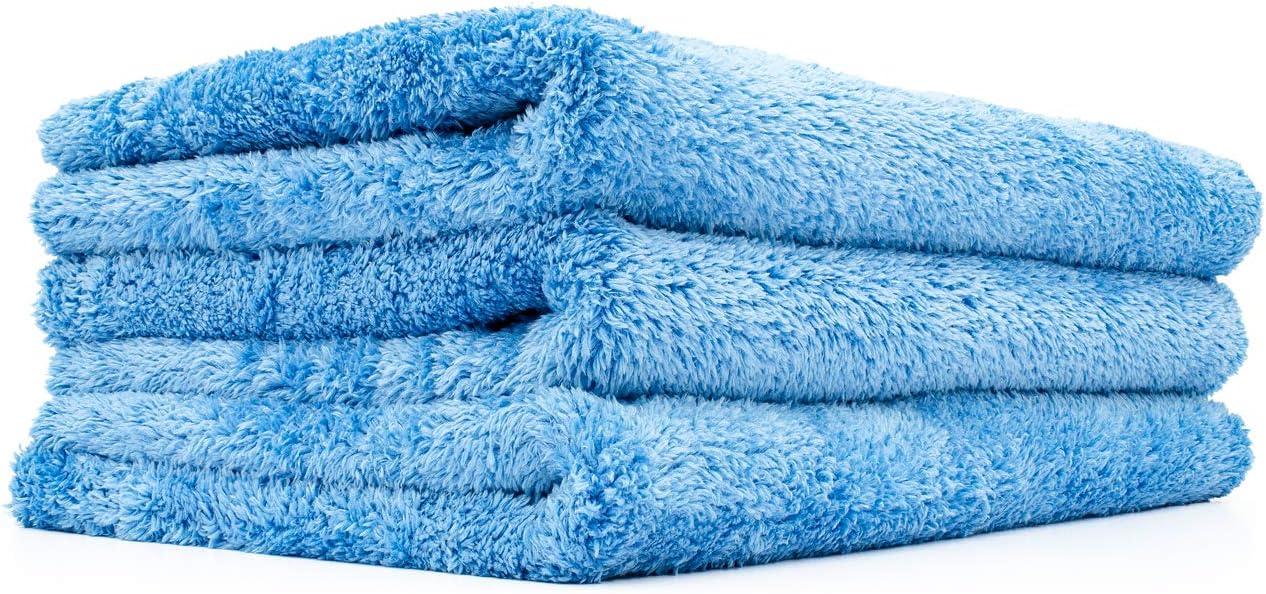 imageThe Rag Company Eagle Edgeless 500 4Pack Professional Korean 7030 Blend Super Plush Microfiber Detailing Towels 500GSM 16in x 16in RedBlue