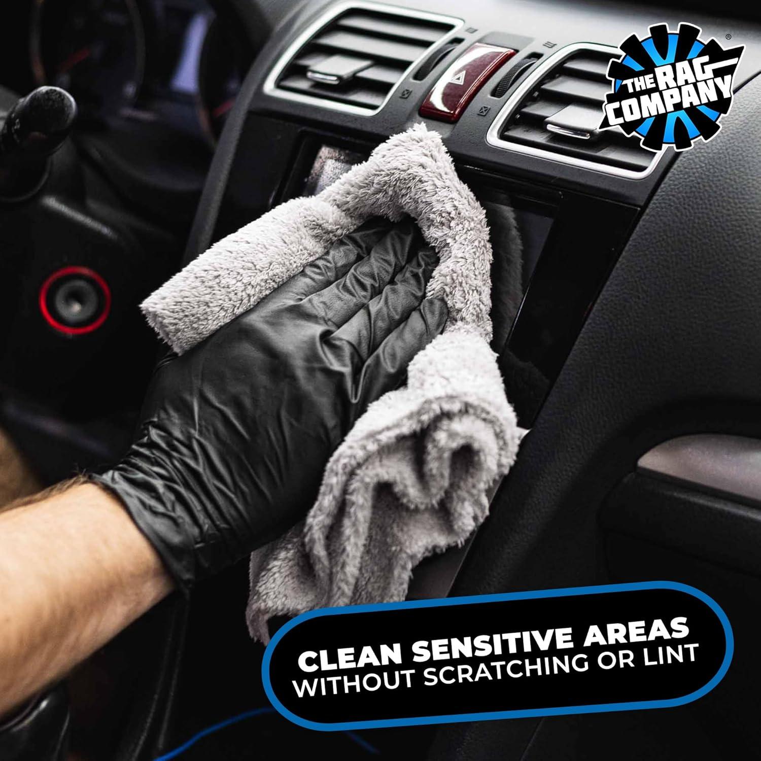 imageThe Rag Company Eagle Edgeless 500 4Pack Professional Korean 7030 Blend Super Plush Microfiber Detailing Towels 500GSM 16in x 16in RedIce Grey