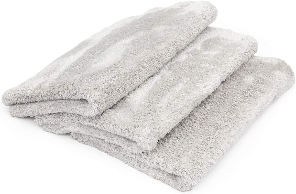 imageThe Rag Company Eagle Edgeless 500 4Pack Professional Korean 7030 Blend Super Plush Microfiber Detailing Towels 500GSM 16in x 16in RedIce Grey