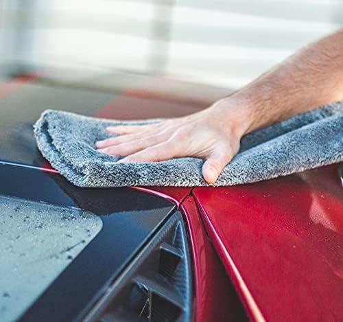 imageThe Rag Company Eagle Edgeless 600 3Pack Professional Korean 7030 Blend Super Plush Microfiber Auto Detailing Towels Buffing ampamp Polishing 600gsm 16in x 16in Dark Grey
