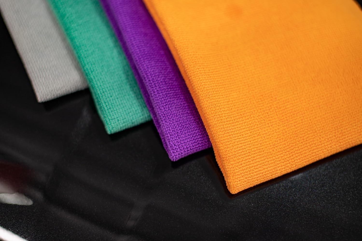 imageThe Rag Company  The Pearl  Professional Microfiber Detailing Towel for Ceramic Coating Leveling and Sealant Removal Safe and ScratchFree with No Tags 320gsm 16in x 16in Green 12 PackOrange