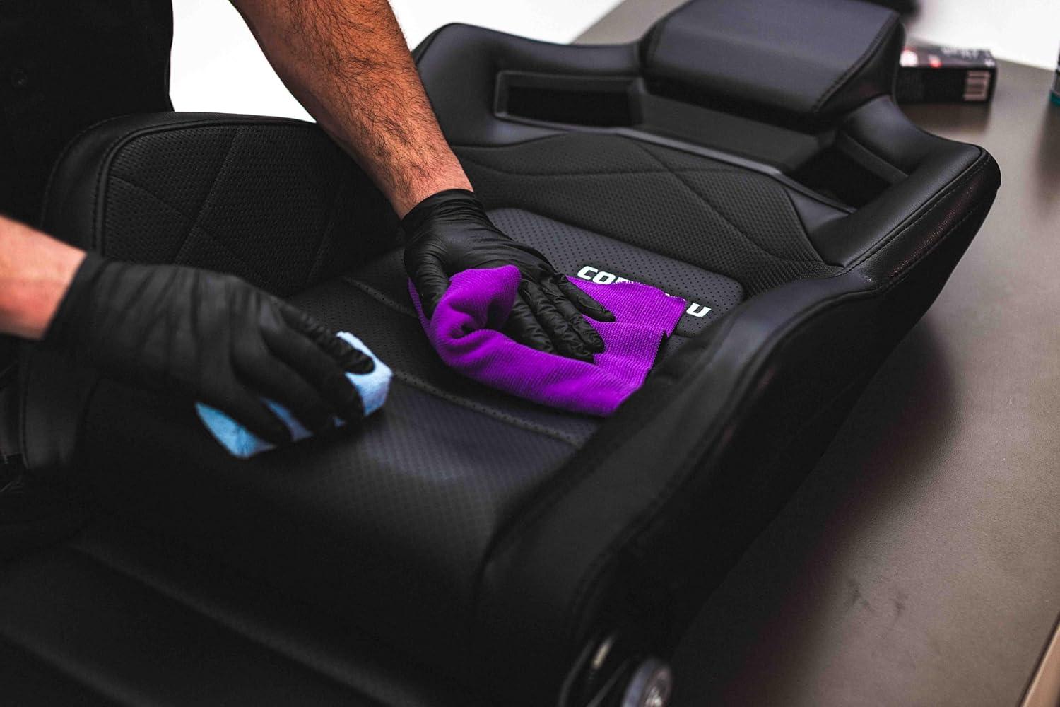 imageThe Rag Company The Premium Edgeless Pearl Perfect for Ceramic Coating Application Leveling Tagless Design 7030 Blend Microfiber South Korean Manufacture 16in x 16in 320GSM Purple 10Pack