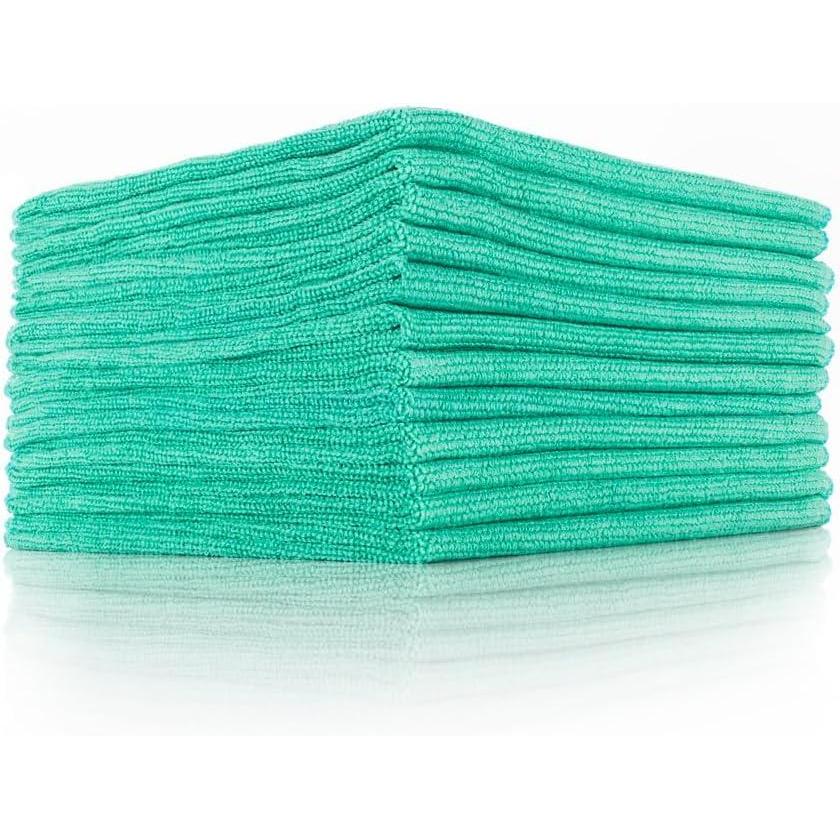imageThe Rag Company  The Pearl  Professional Microfiber Detailing Towel for Ceramic Coating Leveling and Sealant Removal Safe and ScratchFree with No Tags 320gsm 16in x 16in Green 12 PackGreen