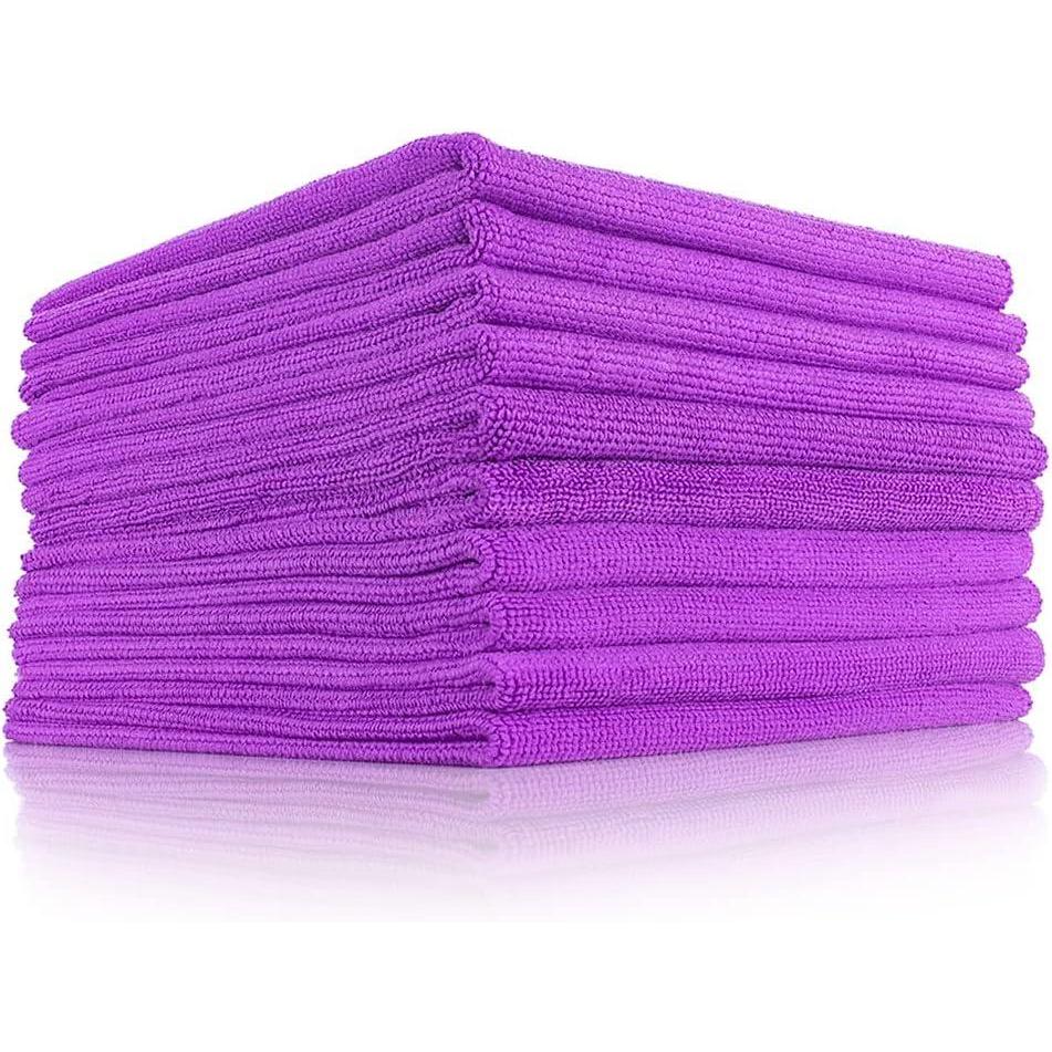 imageThe Rag Company  The Premium Edgeless Pearl  Perfect for Ceramic Coating Application Leveling Tagless Design 7030 Blend Microfiber South Korean Manufacture 16in x 16in 320GSM Purple 10Pack
