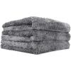 The Rag Company – Eagle Edgeless 600 (3-Pack) Professional Korean 70/30 Blend Super Plush, Microfiber Auto Detailing Towels, Buffing & Polishing, 600gsm, 16in x 16in, Dark Grey