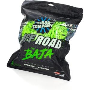 The Rag Company – Off Road – The Baja Pack – Off-Road Vehicle Exterior Microfiber Wash Mitt & Pad; Knobby Design Easily Traps and Remove Dirt, Grime and Mud – Lime Green (2-Pack)